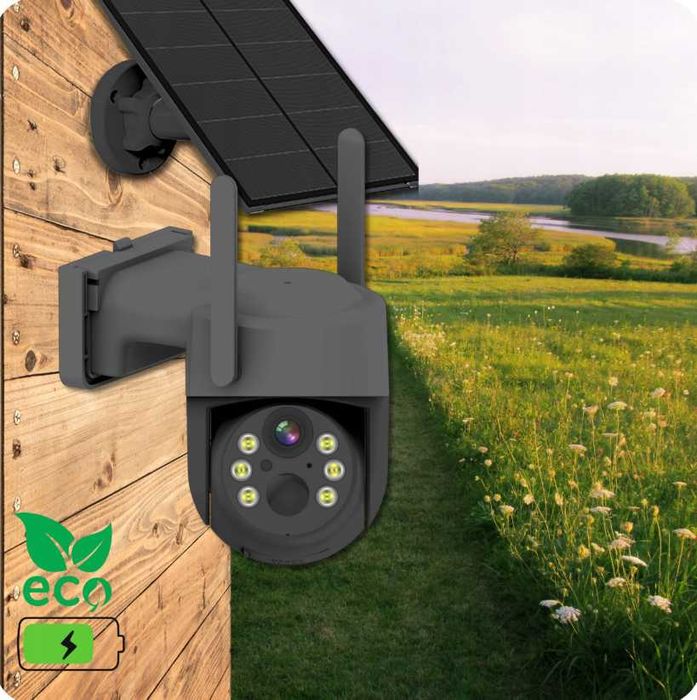 Nowa Kamera Solarna 5MP WiFi Obrotowa Zewnętrzna IR LED 30m - OKAZJA