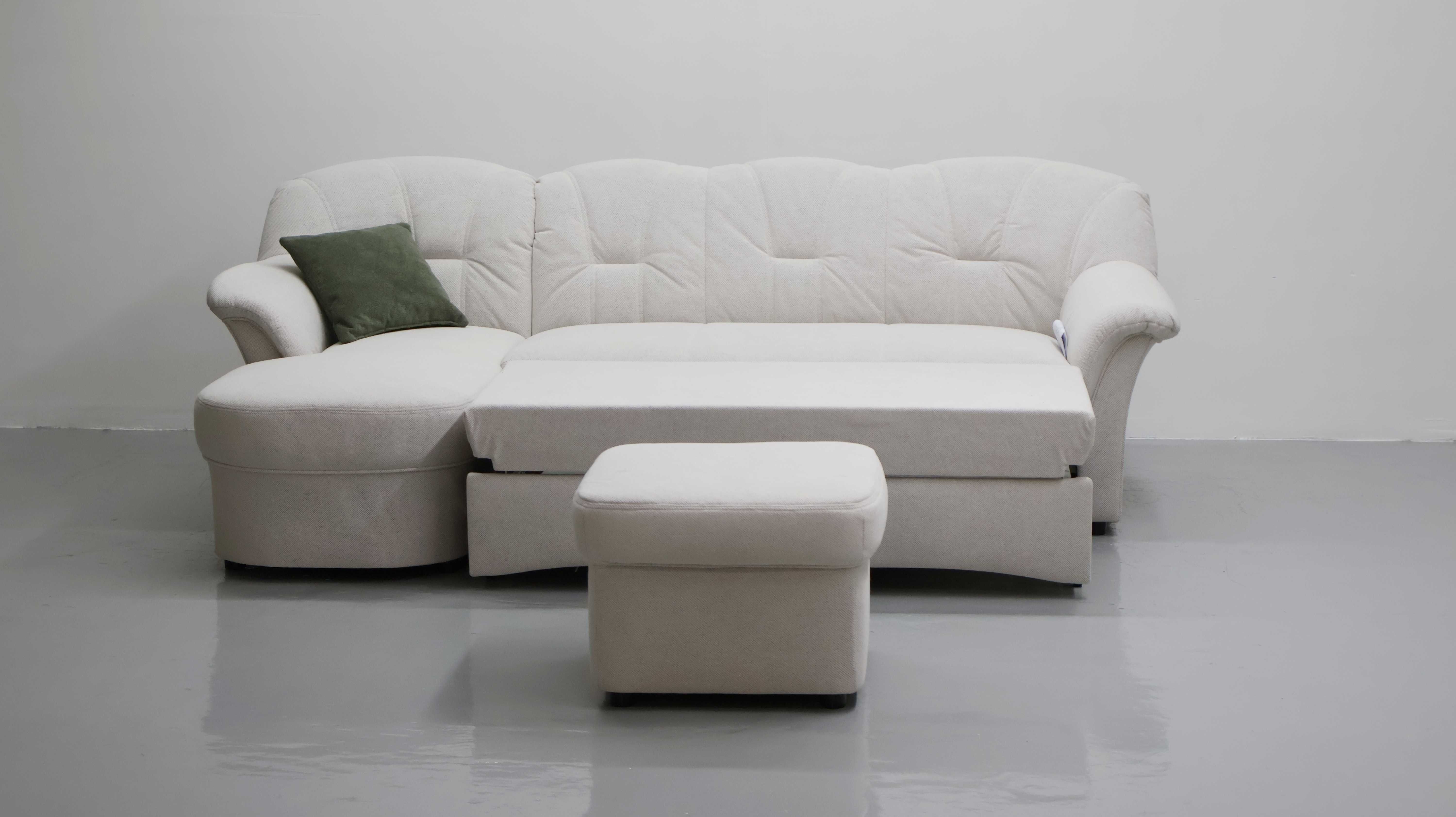 THD NOWY narożnik z funkcją spania + pufa KANAPA sofa rogówka tkanina