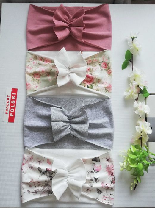 Szeroka opaska na głowę dziecięca ~~ turbanowa ~~ hand made