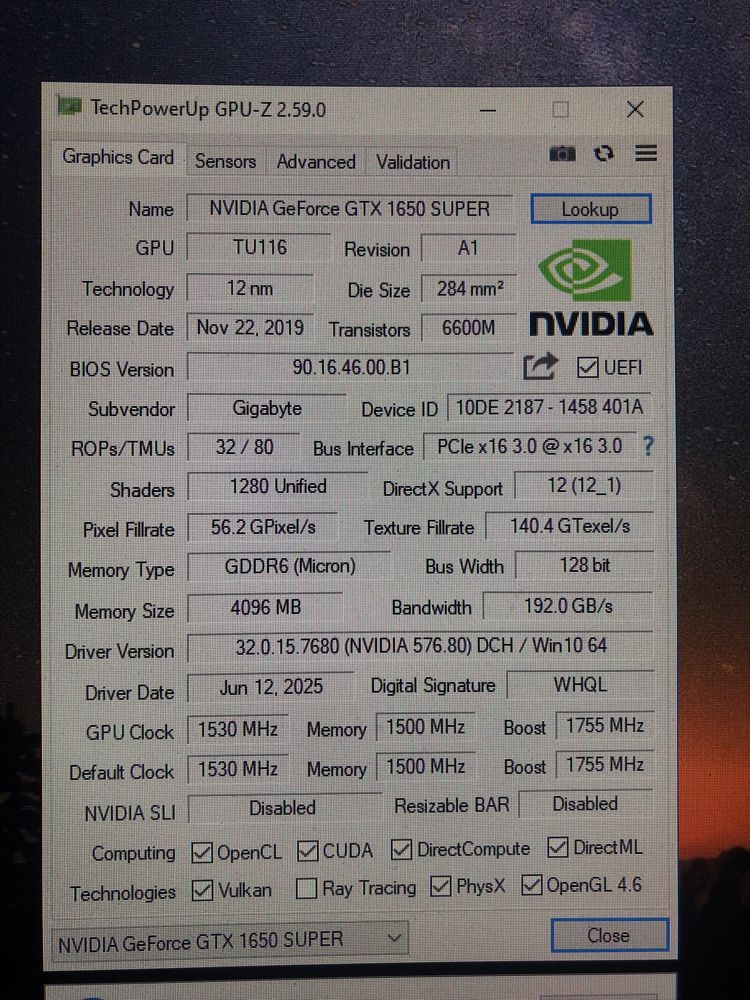 Gigabyte gtx 1650 super