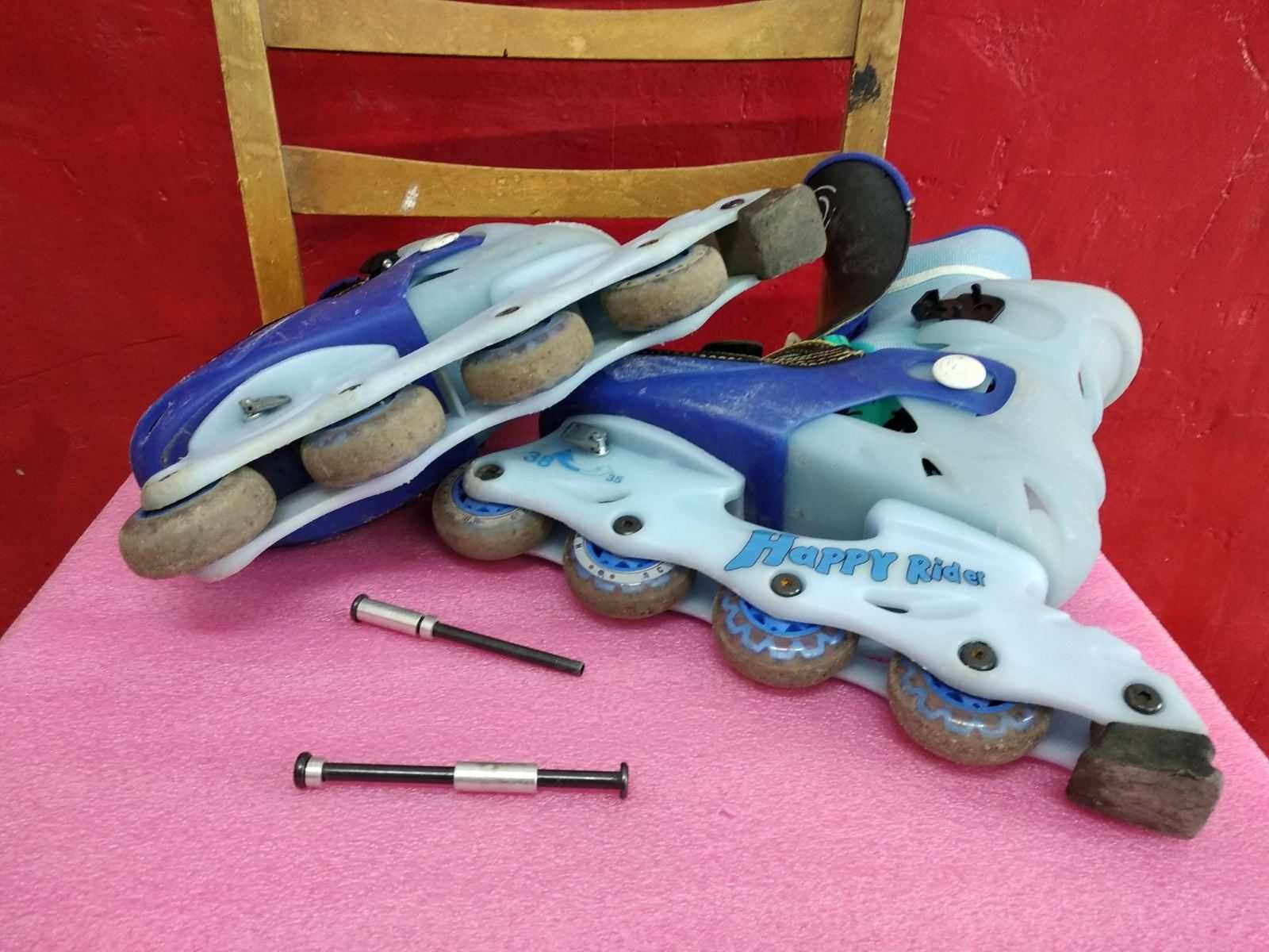 Роликовые коньки раздвижные SkateX Happy Rider 35-38 синие