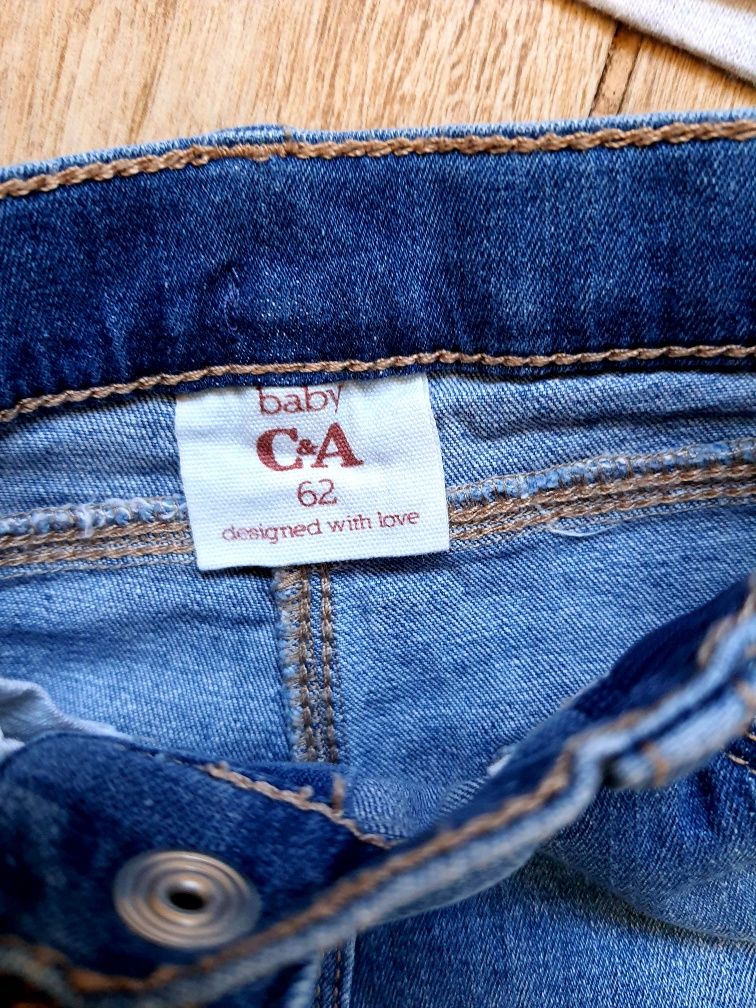 Komplet jeansy + bluza 0-3 miesiące 62cm
