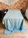 Lniany naturalny obrus na stół XXL 145x350 cm Zielony Boho