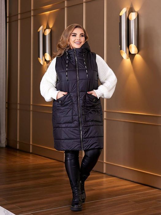 Жилетка жіноча чорний колір 58 розмір