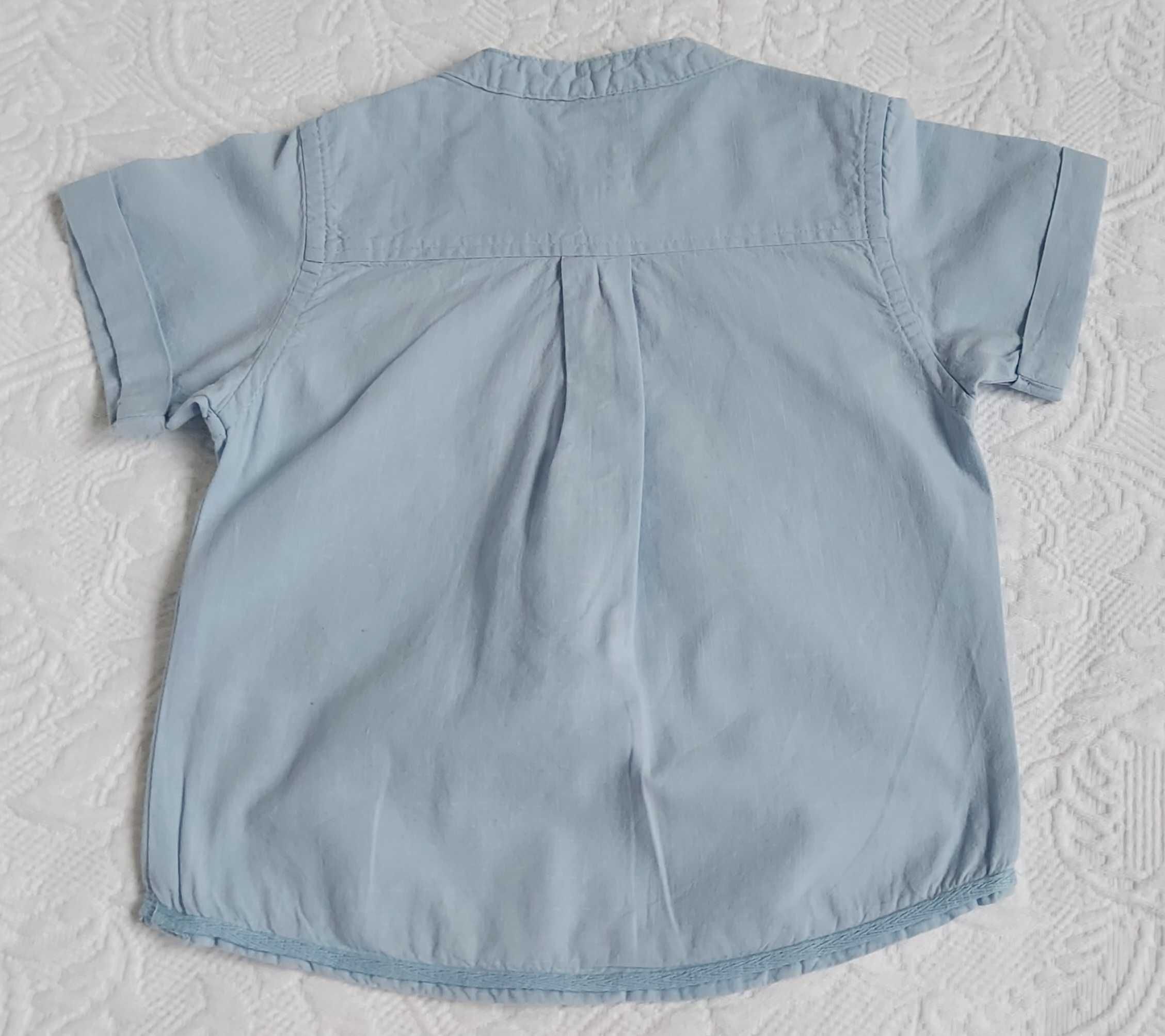 Śliczna błękitna koszula chłopięca niemowlęca Cool Club rozm. 80