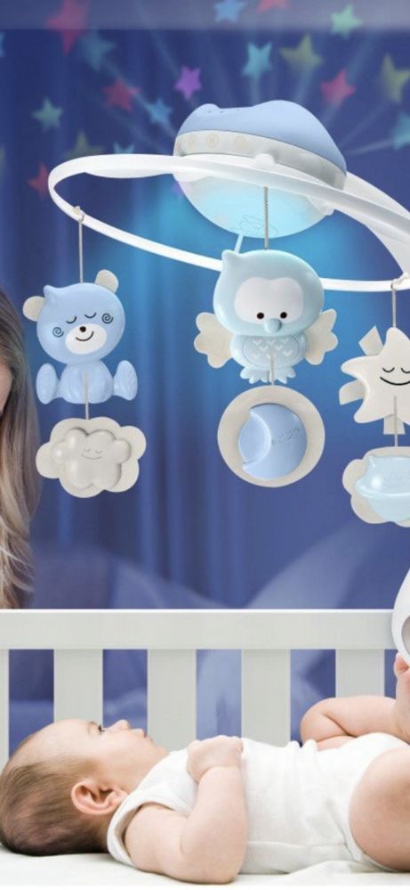 Музичний мобіль із проєктором Infantino 3 в 1 (блакитний)