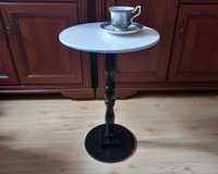 Mini stolik /stolik pomocniczy śr. 35cm wys. 54cm / VINTAGE rękodzieło