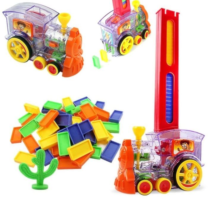 Lokomotywa Domino Pociąg Układanka Klocki 2A