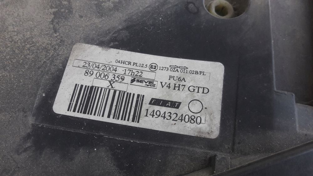 Fiat Ulysse II Lampa Lewa przód
