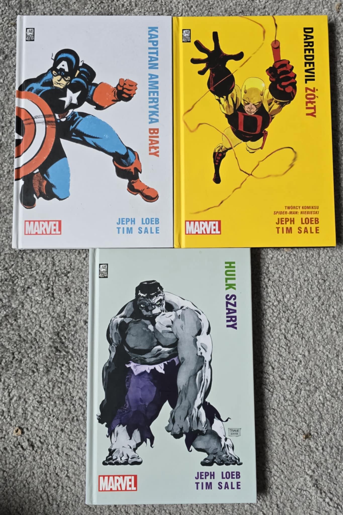 Hulk Szary Daredevil Żółty Kapitan Ameryka Biały