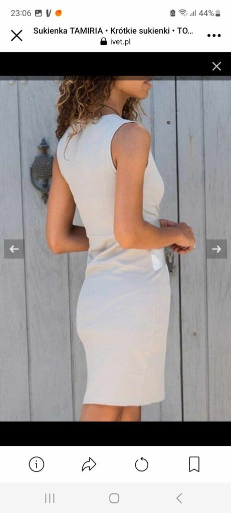 Nowa z metką biało szara sukienka ze srebrną wstawką M