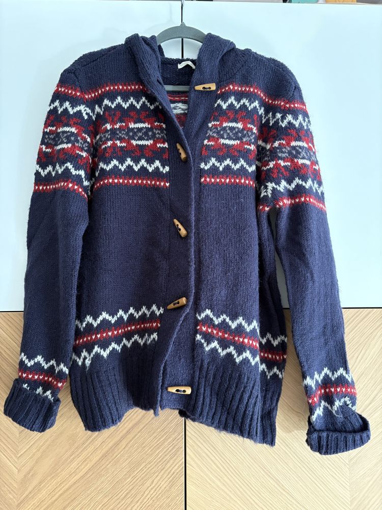 Oysho sweter kardigan z wełną L nowy kaptur
