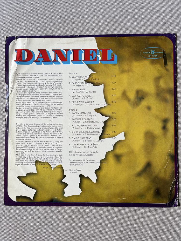 LP Daniel - Bezpańska Miłość SX1344