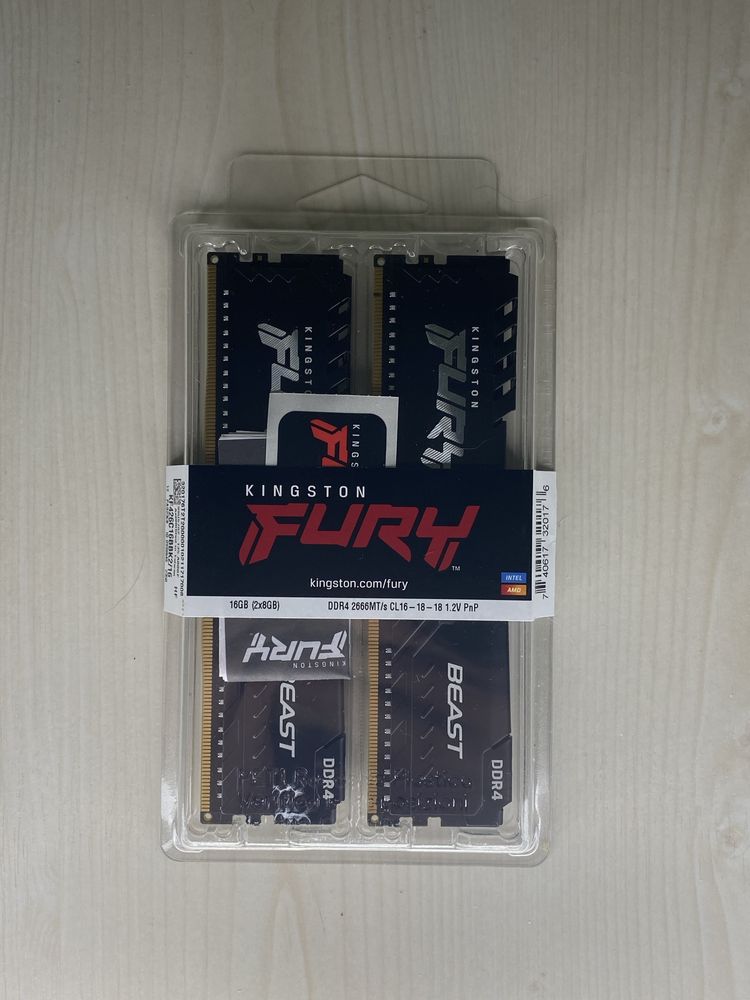 Оперативна памʼять Kingston Fury Beast 16 GB DDR4