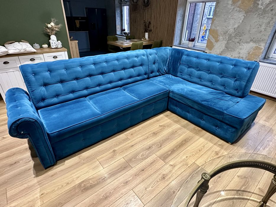Narożnik Chesterfield z funkcją spania 300x200