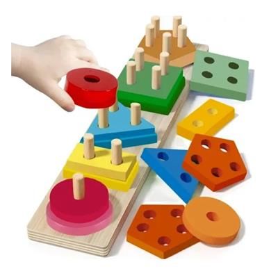 Sorter układanka drewniana 5 kształtów Kruzzel