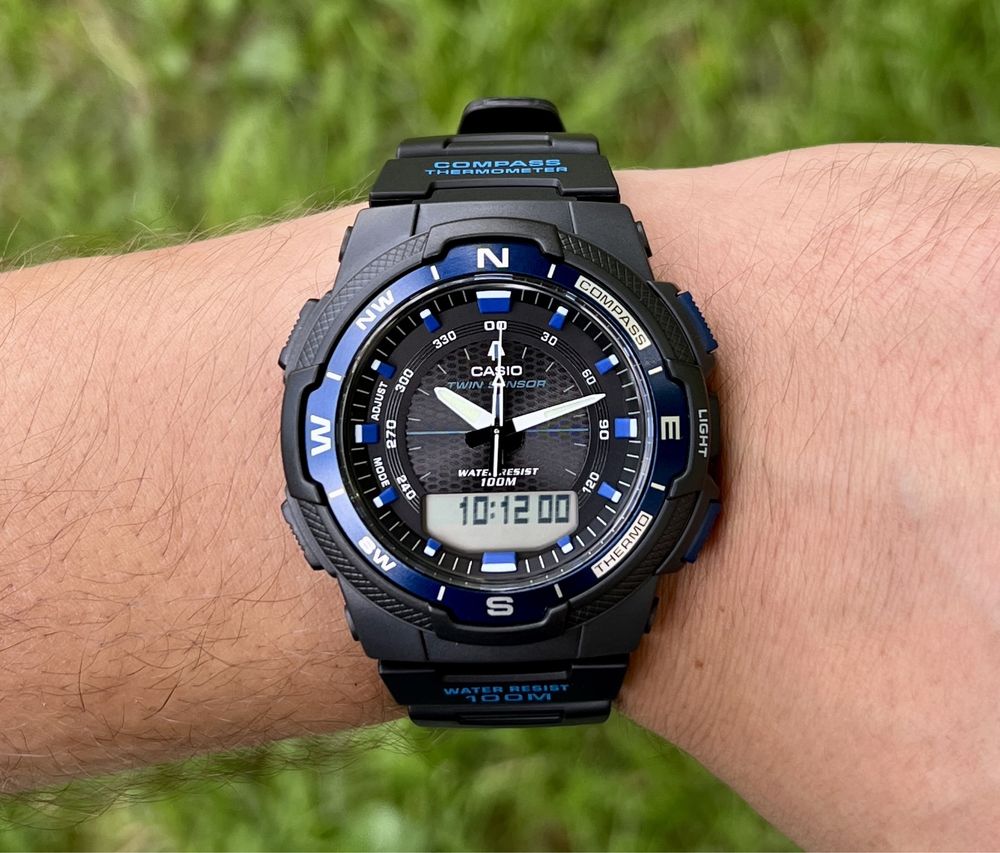 Годинник чоловічий Casio SGW-500H-2B новий оригінал компас термометр