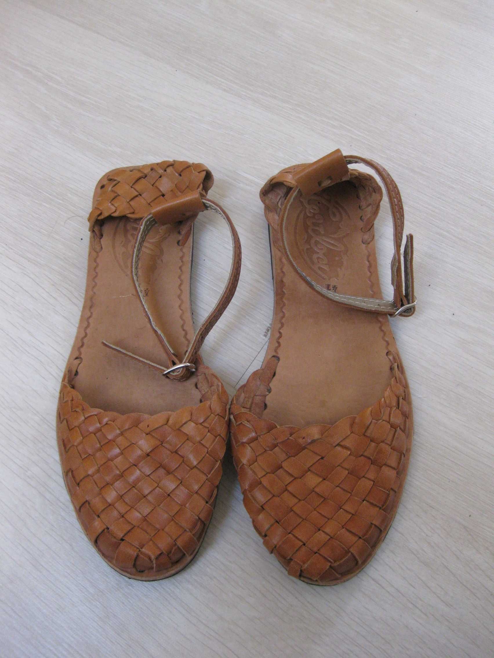 25,5-26 см устілка, шкіряні літні плетені мексіканські сандалі