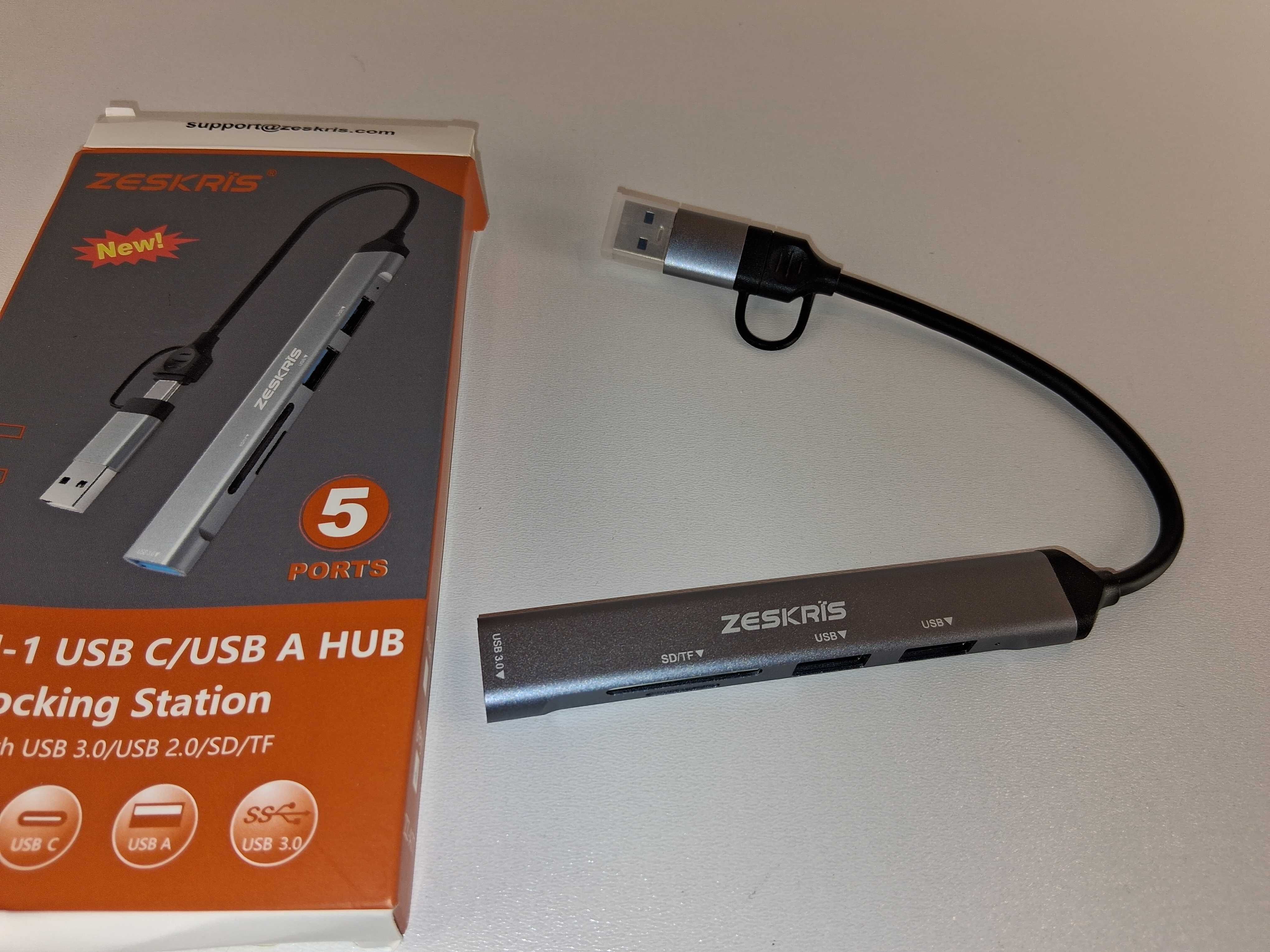 Y157 Zeskris Hub USB C USB A 5W1 Stacja Dokująca SD TF USB3.0
