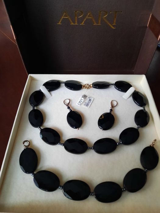 Apart naszyjnik bransoletka kolczyki onyx hematyt srebro