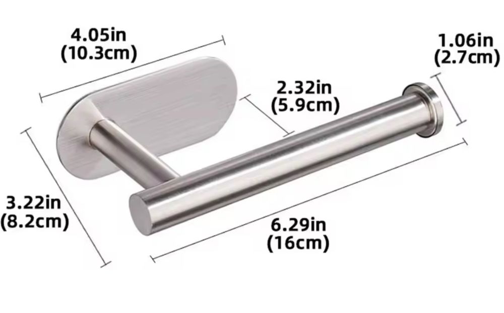 Srebrny uchwyt wieszak na papier toaletowy 16 cm