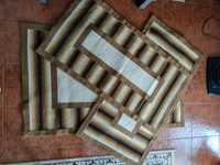 Conjunto de tapetes de quarto em ponto de arraiolos feito à mão - novo