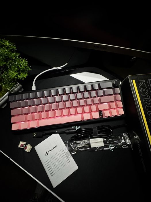 ‼️• Бездротова клавіатура Attack Shark X66 Pink  Gradient •‼️