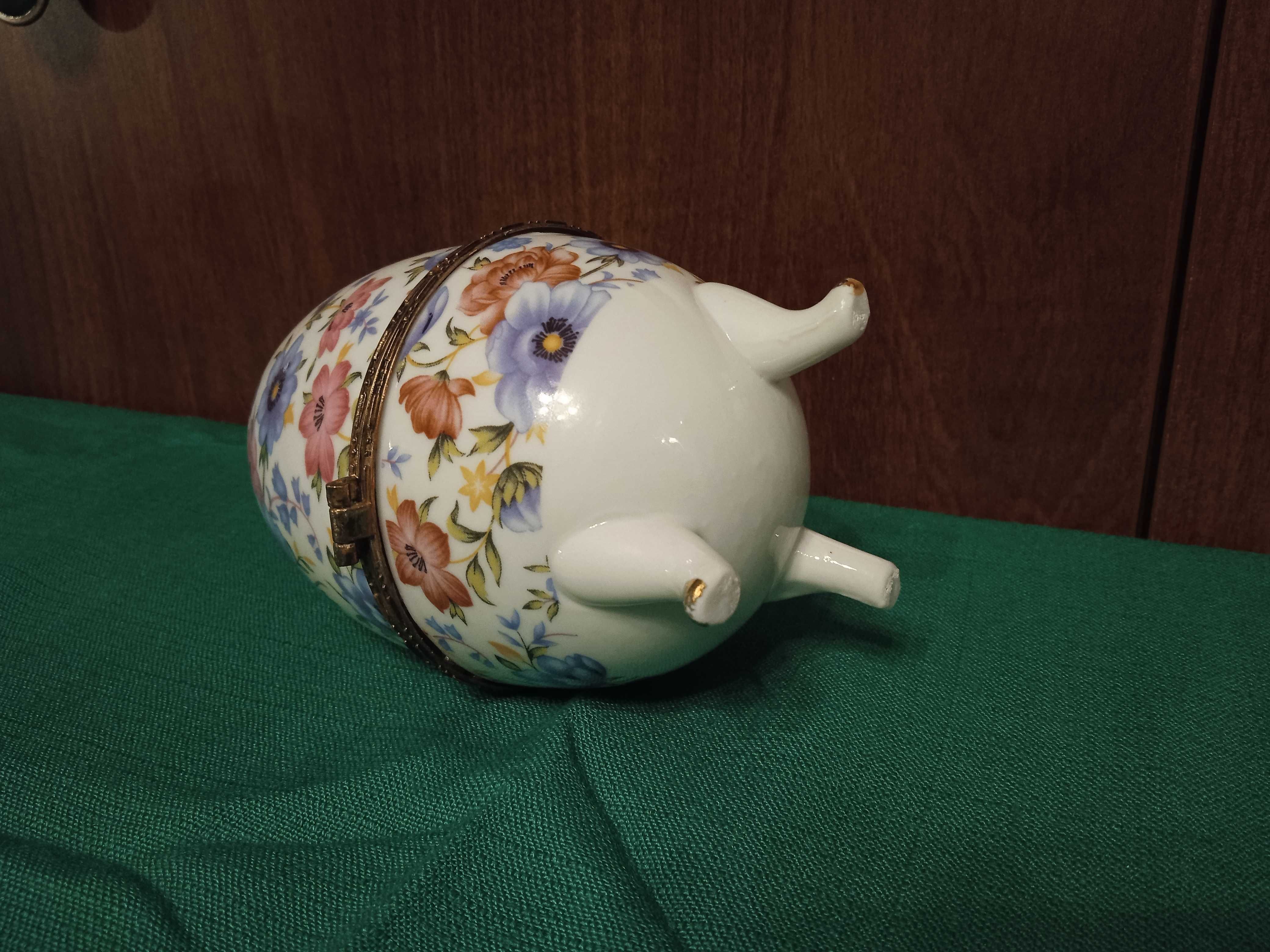 JAJO jajko otwierane kolekcjonerskie porcelana wysokość ok. 12 cm.