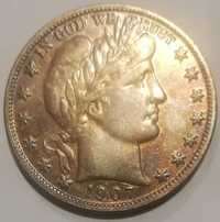 Moneta USA Barber Half Dollar 1907 pół dolara