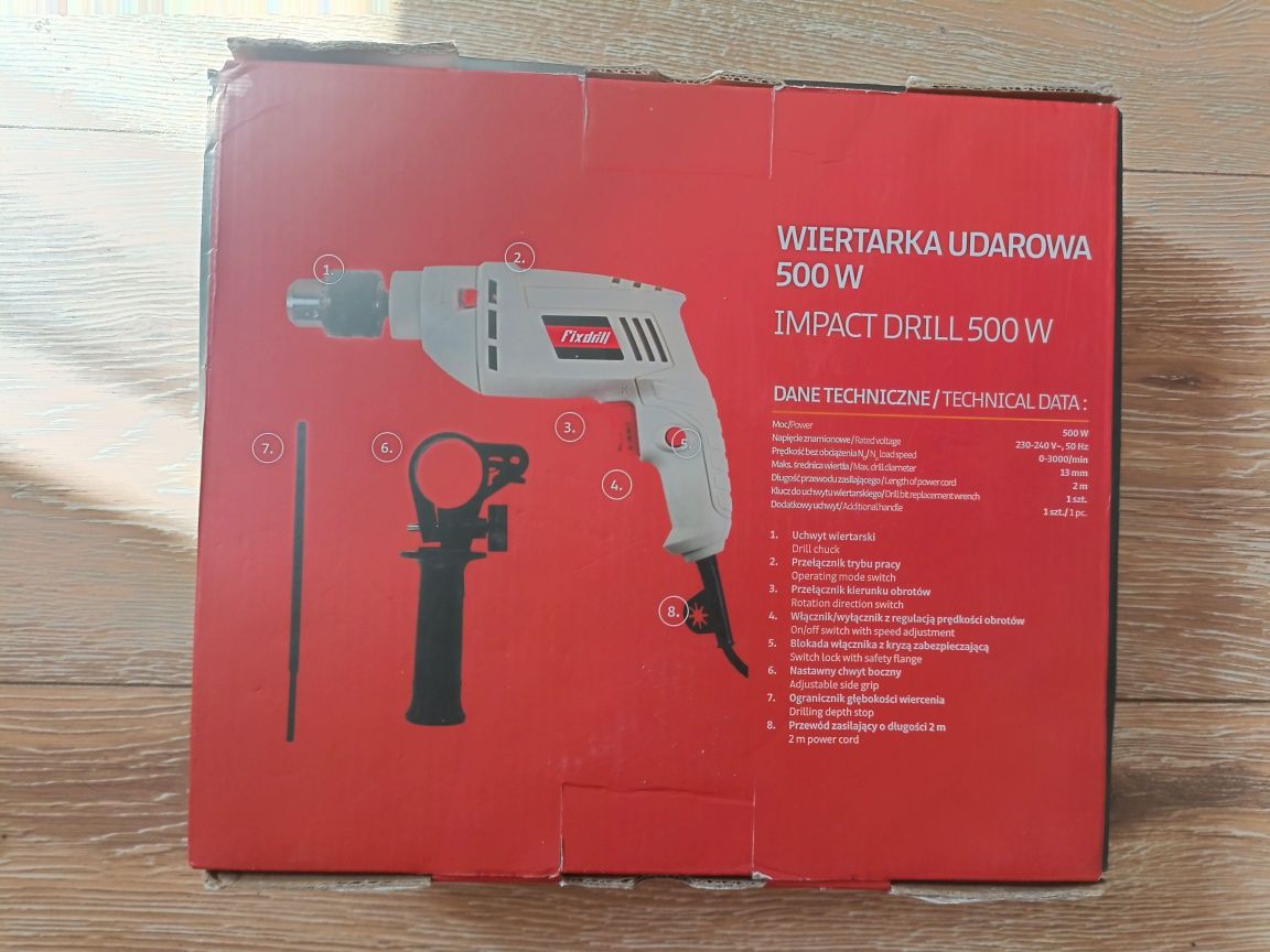 Nowa wiertarka udarowa 500W