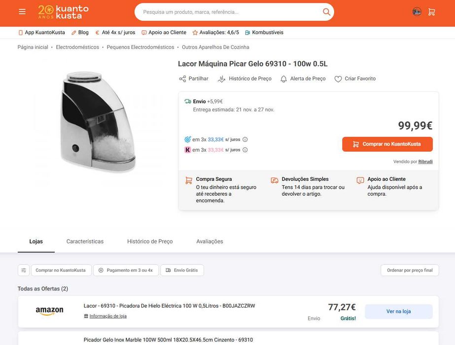 Picadora de gelo elétrica