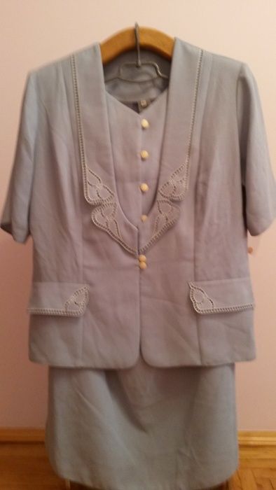 новый костюм женский голубой с коротким рукавом, платье, юбка