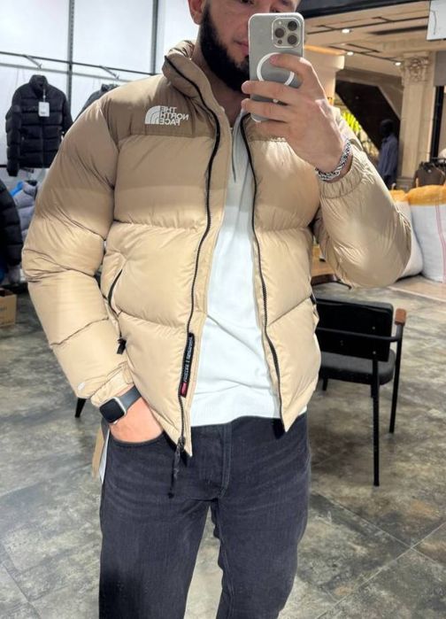 Чоловіча куртка-пуховик зе  норс фейс бежева The North Face