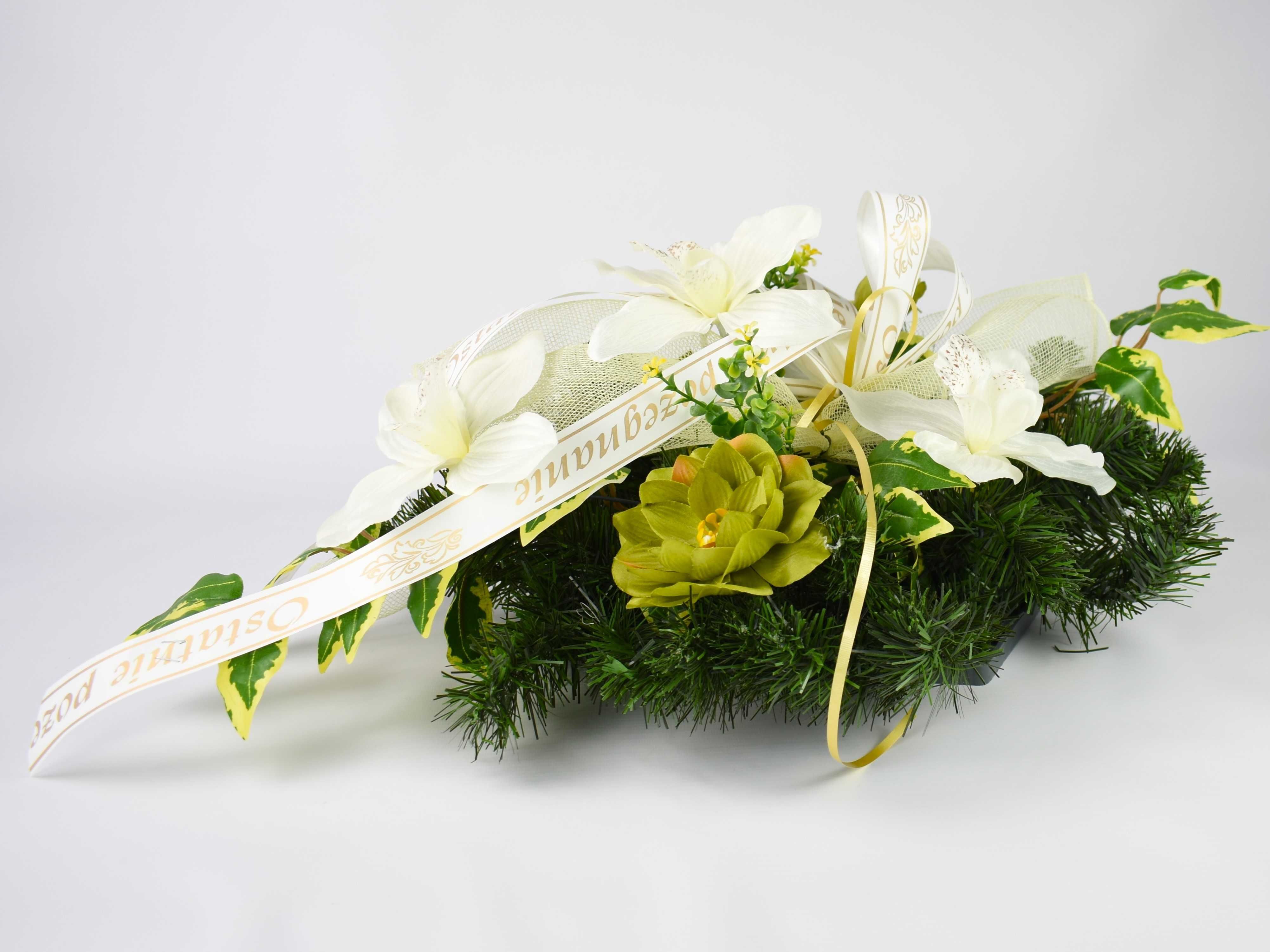 Wiązanka pogrzebowa sztuczne kwiaty na pogrzeb Wieniec na cmentarz