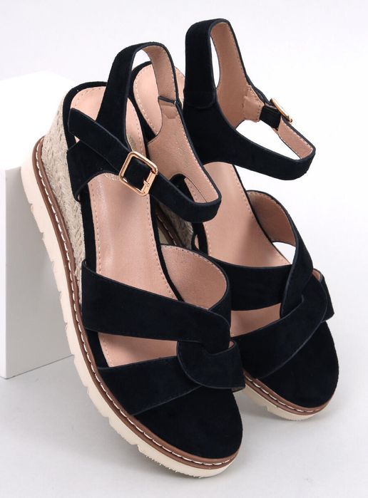 Espadryle Na Koturnie Sermon Black