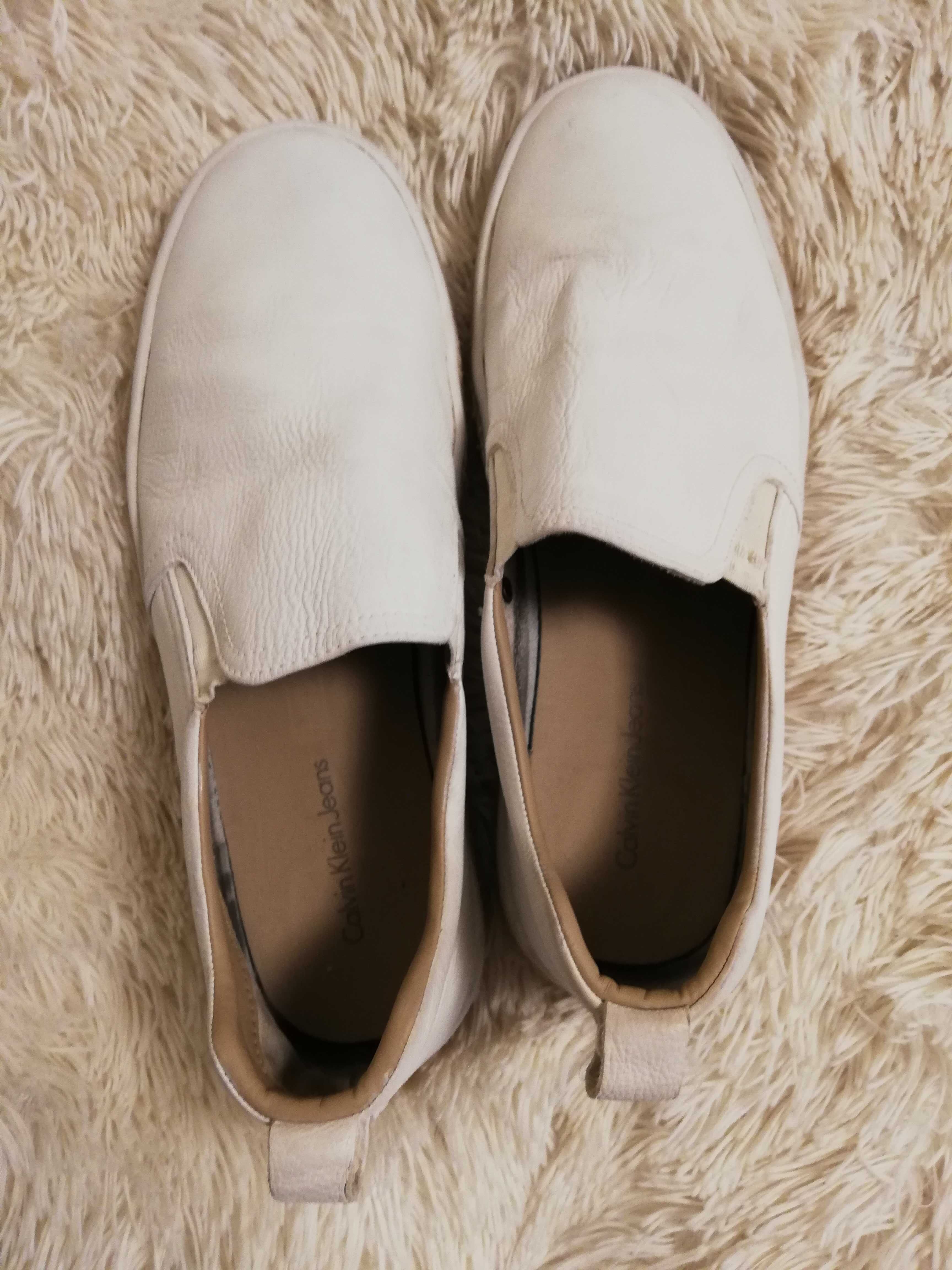 espadryle Calvin Klein Jeans 42 białe Mackenzie S1555 skóra