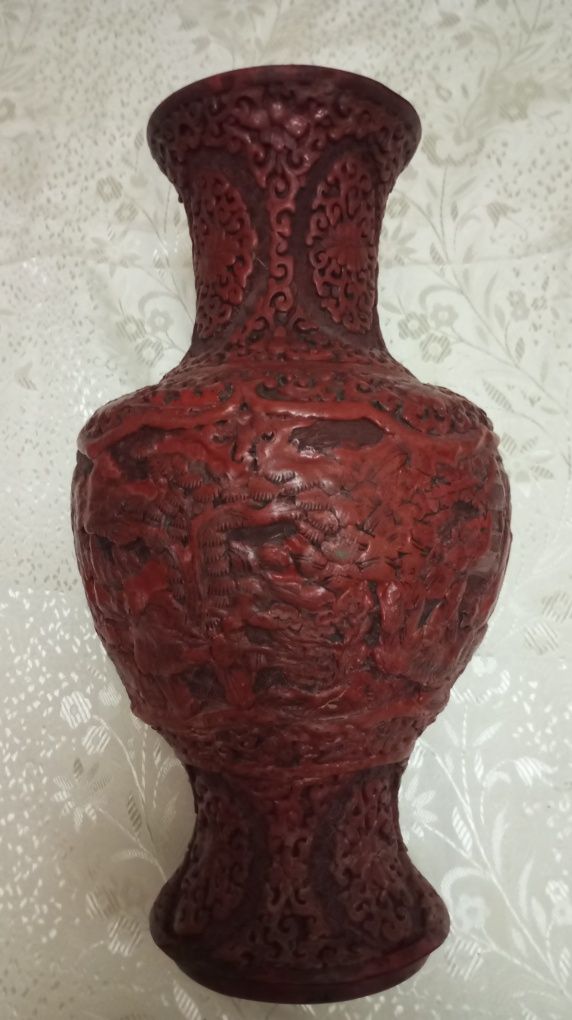 Большая Старинная ваза Киноварь