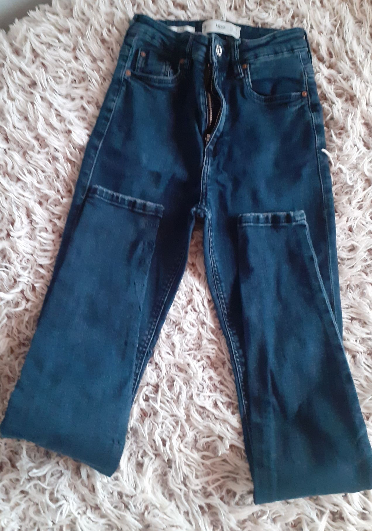 Dżinsy jeansy Mango XS granatowe ciemno niebieskie damskie