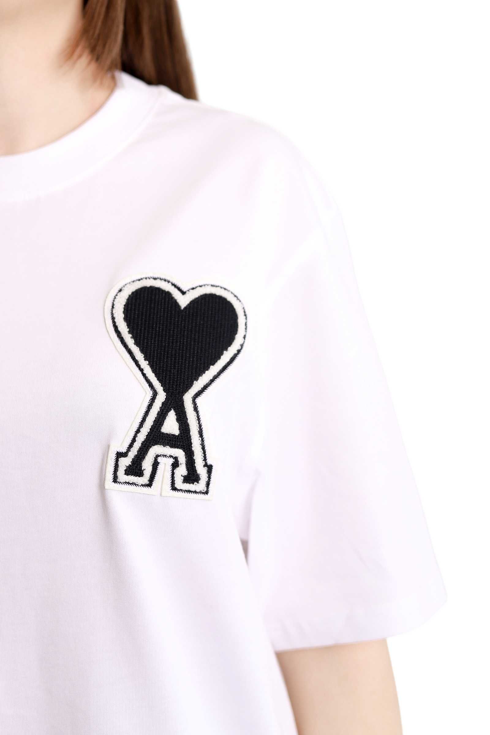 Футболка AMI Paris Exclusive Ami De Coeur T-Shirt White Black Heart