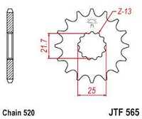 Приводна зірка JT JTF565.16 (PBR 565)