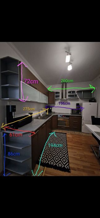 Meble kuchenne  zestaw z  piekarnikiem, płytą, okapem i zlewozmywakiem