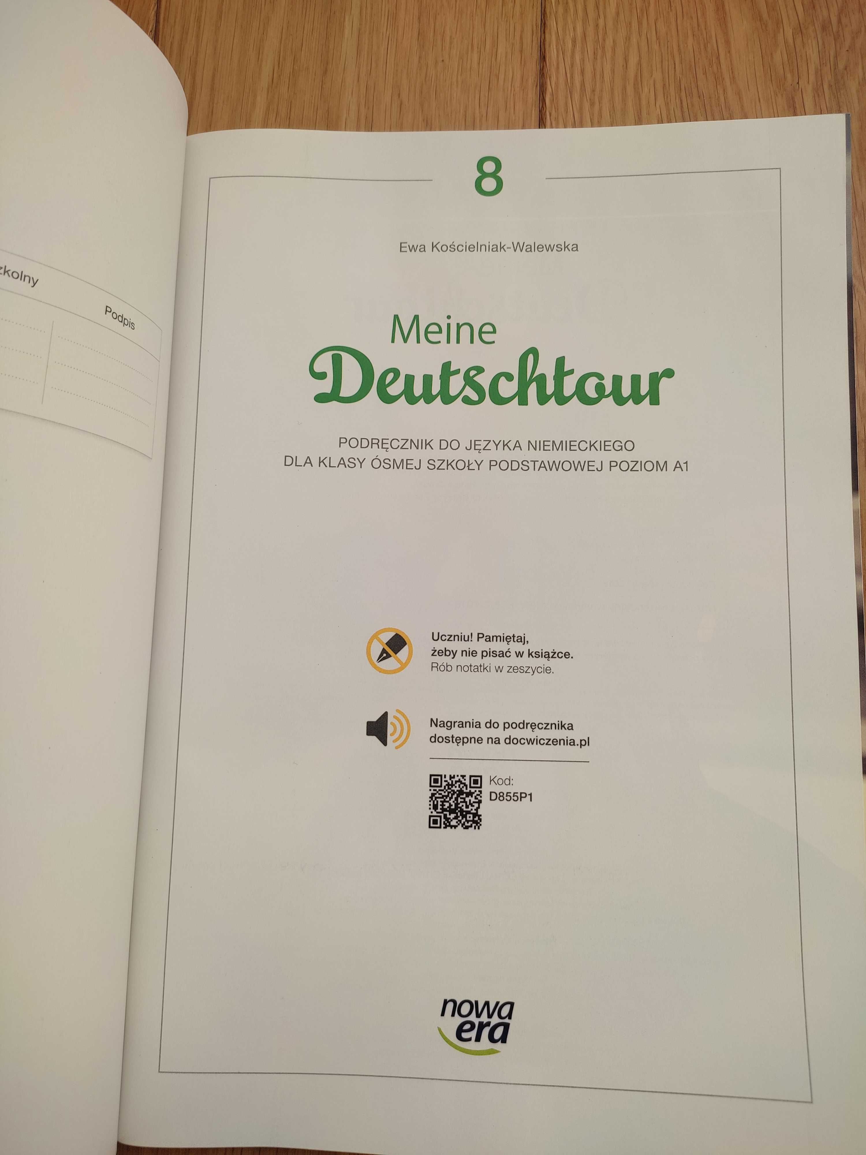 podręcznik Meine Deutschtour 8. Podręcznik do klasy ósmej SP