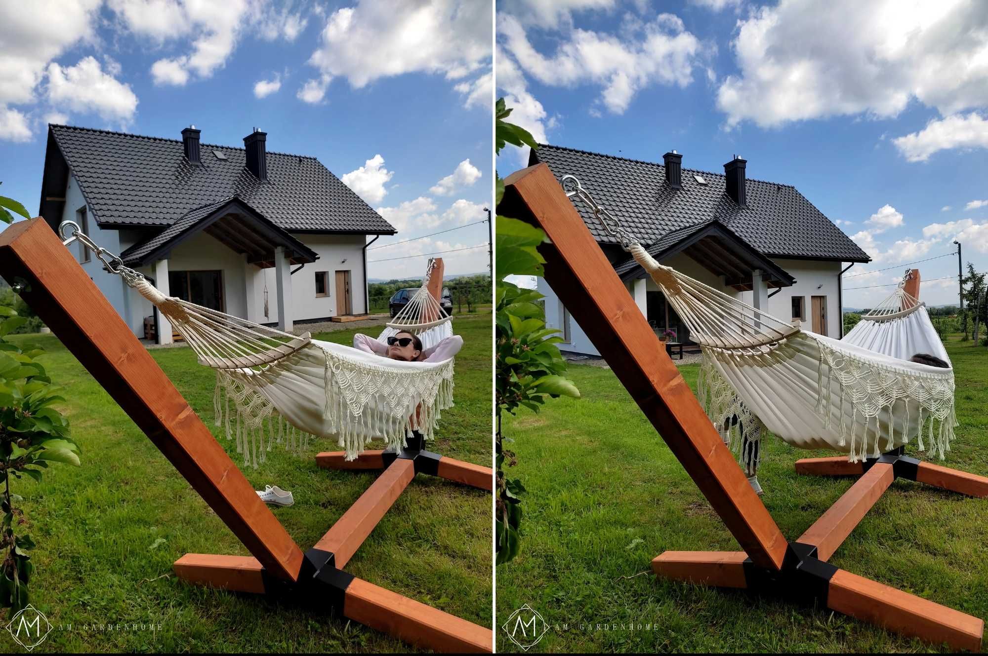 STELAŻ 10x10cm + HAMAK Boho Bawełna z Drążkami NAJSOLIDNIEJSZY Zestaw