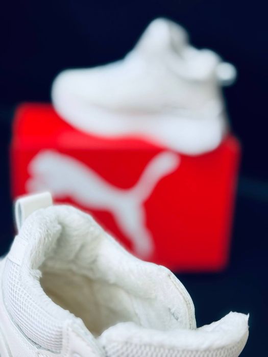 Женские кроссовки Puma Белые кожаные кроссовки Пума зимові кросівки