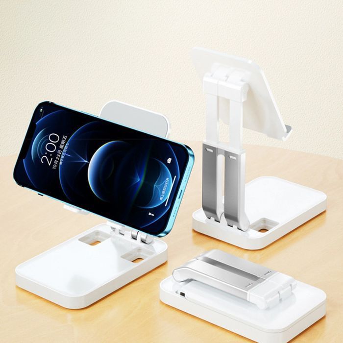 Składany uchwyt stojak na telefon tablet (K15) - biały