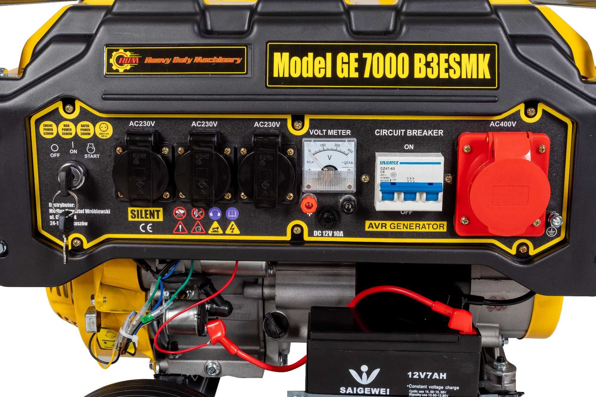 Agregat prądotwórczy generator HDM 5200 W B3ESMK ROZRUCH MIEDŹ 7KM
