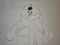 Новогодний костюм снеговика с капюшоном Orsdino 4-6мес на 68см