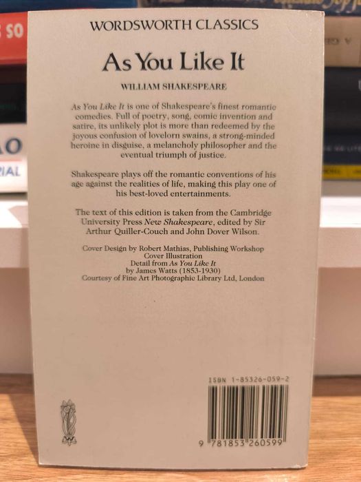 Livro "As You Like It" de William Shakespeare