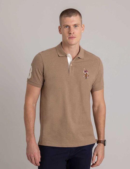 Поло U.S. Polo Assn. / темно-бежеве / розмір S / оригінал