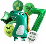 Zestaw balonów siódme urodziny 7 dinozaur dino hel